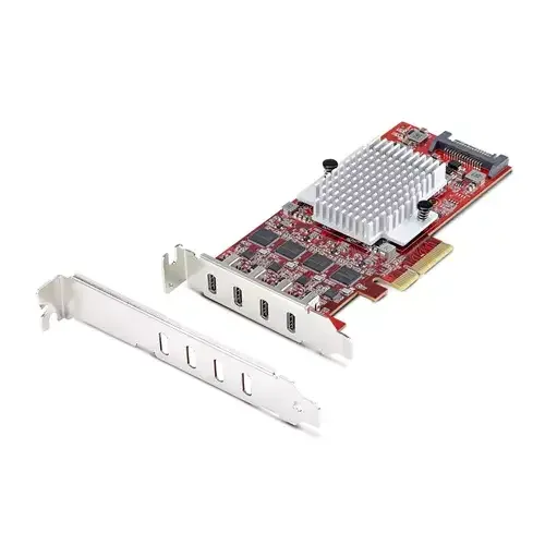 StarTech.com 4-Port USB Type-C PCIe Card USB 3.2 10Gbps USB-C PCI Express Expansion Card 4x Independent USB Controllers Windows/Linux/macOS TAA-Compliant - Image 1