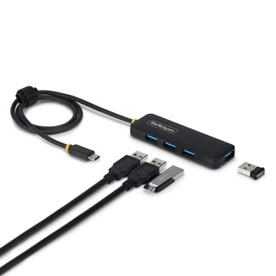 StarTech.com 4-Port USB-C Hub 5Gbps Bus Powered USB-C to 4x USB-A Mini Hub Extra Long 2ft/61cm Host Cable PCR Plastic Portable Desktop / Laptop USB Hub - Thumbnail 2