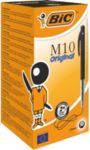 BIC M10 Clic Medium Black Clip-on retractable ballpoint pen 50 pc(s)