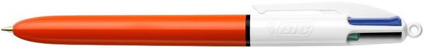 Bic 4 Colours Fine Ballpoint Pen 0.8mm Tip 0.30 Line Red/White Barrel Black/Blue/Green/Red Ink (Pack 12)