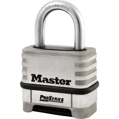 Masterlock Pro Series Stainless Steel Combination Padlock 57mm Standard
