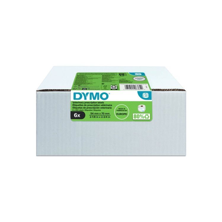 DYMO LabelWriter Veterinary Prescription Labels - 54 x 70mm - 6 rolls - Image 1