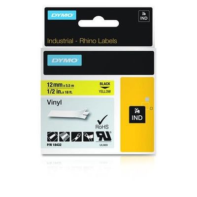 DYMO 12mm RHINO Coloured Vinyl label-making tape D1