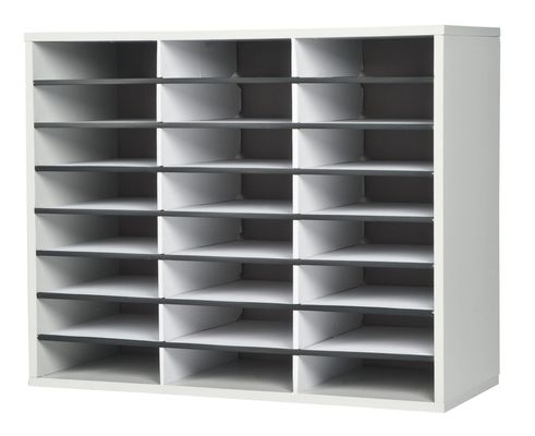 Fellowes 25041 literature rack 24 shelves Grey White