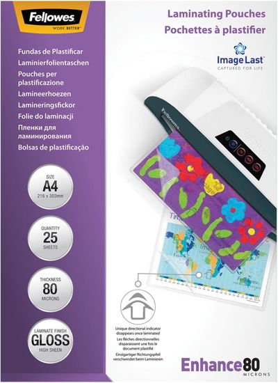 Fellowes ImageLast A4 80 Micron Laminating Pouch - 25 pack