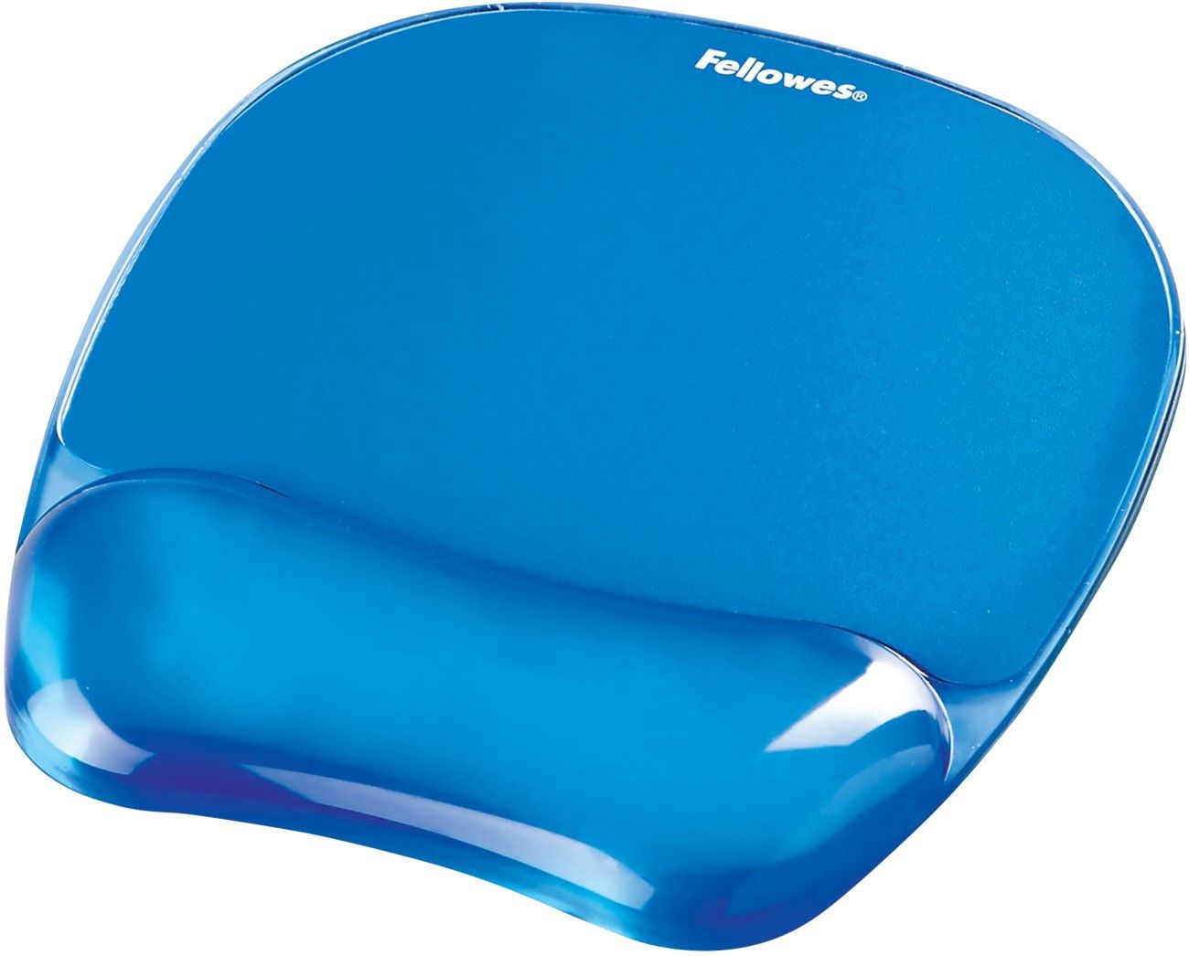 Fellowes Mouse Mat Wrist Support - Crystals Gel Mouse Pad with Non Slip Rubber Base - Ergonomic Mouse Mat for Computer Laptop Home Office Use - Compatible with Laser and Optical Mice - Blue - Image 1