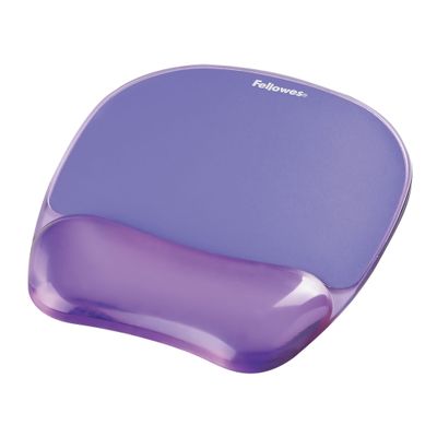Fellowes Mouse Mat Wrist Support - Crystals Gel Mouse Pad with Non Slip Rubber Base - Ergonomic Mouse Mat for Computer Laptop Home Office Use - Compatible with Laser and Optical Mice - Purple
