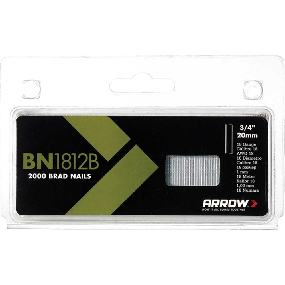 Arrow Brown Head 18 Gauge Brad Nails 20mm Pack of 2000 - Image 1
