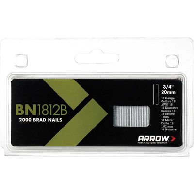Arrow Brown Head 18 Gauge Brad Nails 20mm Pack of 2000