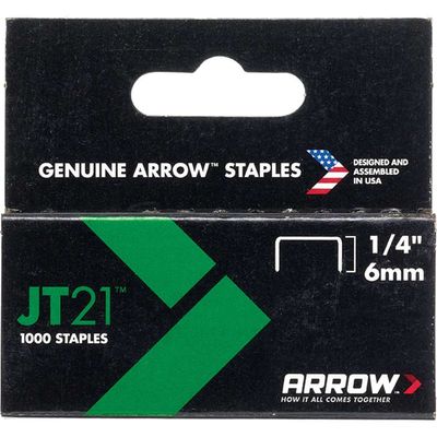 Arrow A214 Jt21 T27 Staples 6Mm (1/4In) (Box 1000)