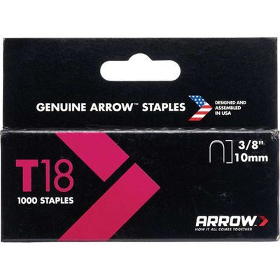 Arrow A186 T18 Staples 10Mm (3/8In) (Box 1000)