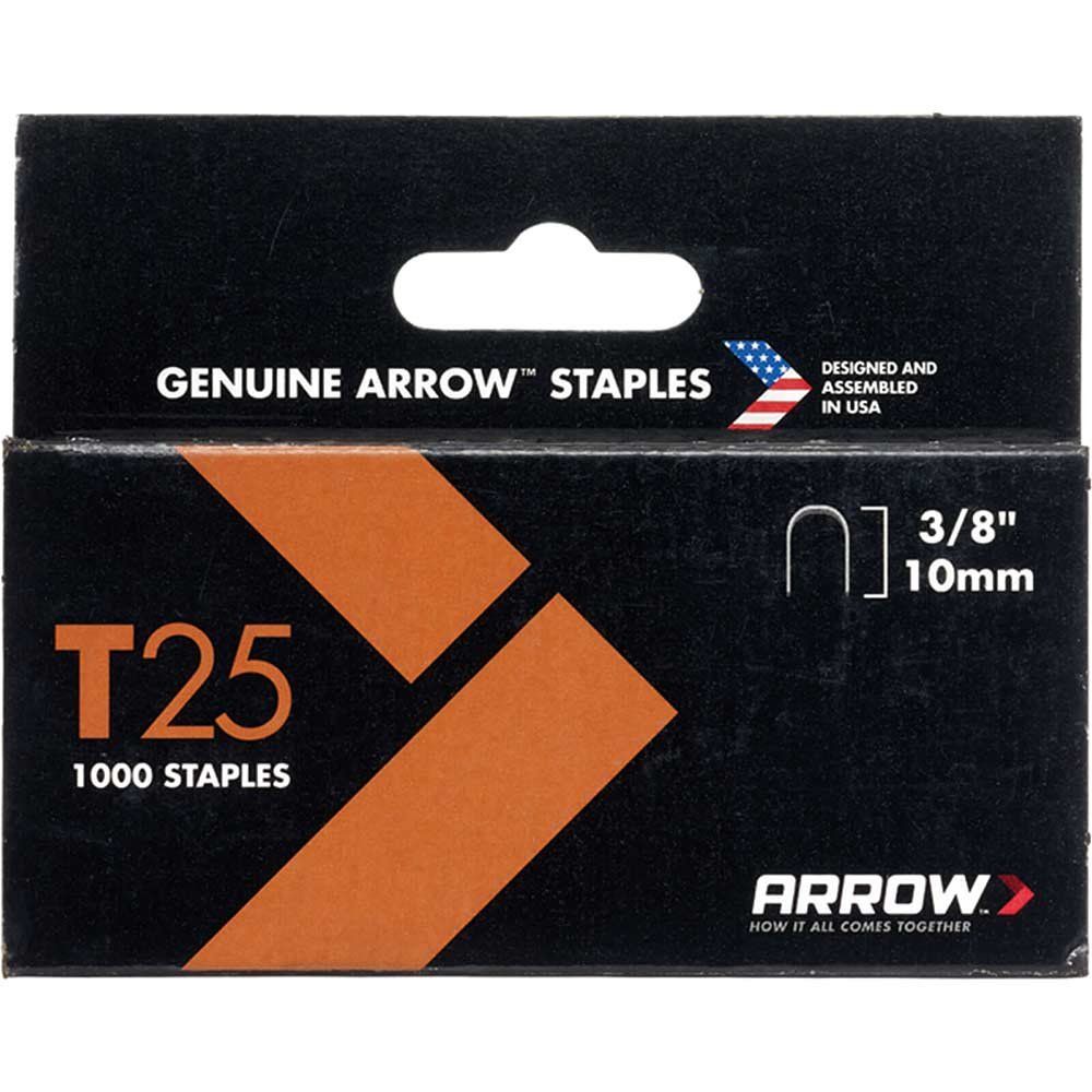Arrow A256 T25 Staples 10Mm (3/8In) (Box 1000) - Image 1