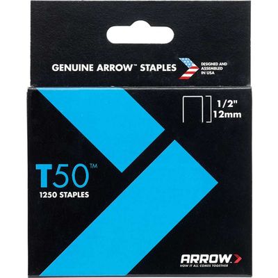 Arrow A50824 T50 Staples 12Mm (1/2In) (Box 1250)