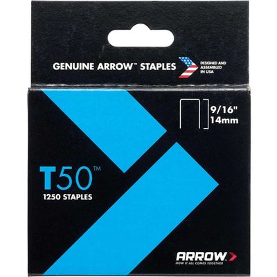 Arrow A50924 T50 Staples 14Mm (9/16In) (Box 1250)