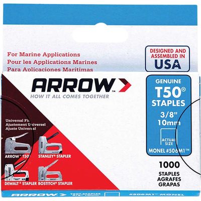 Arrow A506M1 T50M 506M Monel Staples 10Mm (3/8In) (Box 1000)