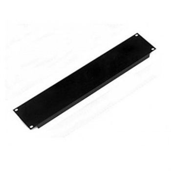2U Rack Panel Steel Flanged Black