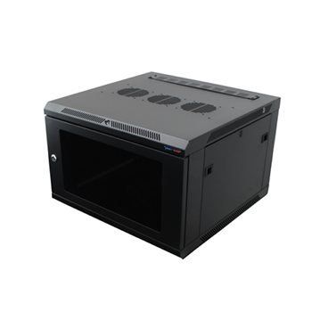 WM Rack 600mm x 6U Glass Door M6 Black R6606-M6