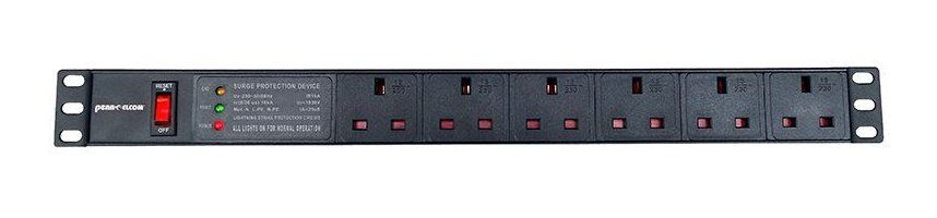 Penn Elcom 6-Way UK Plug Horizontal Rack Mount PDU - Image 1