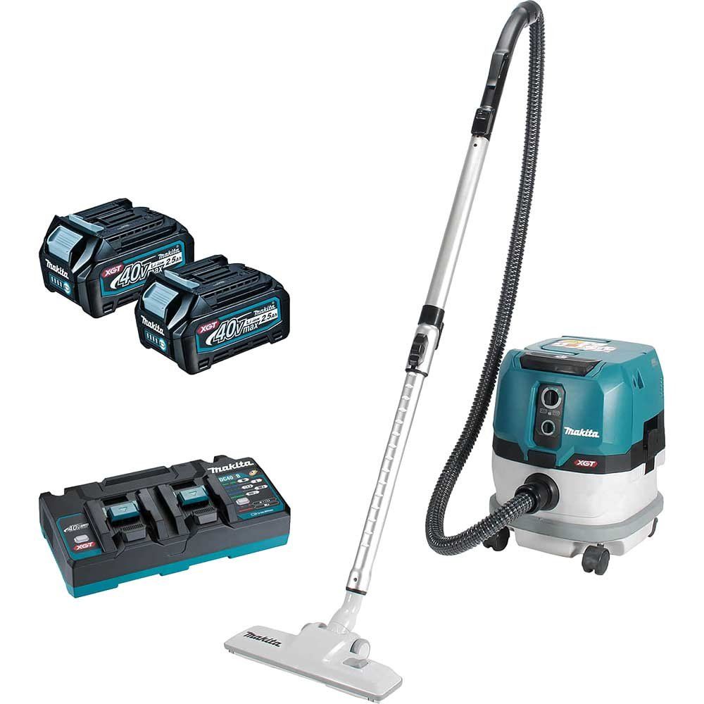 Makita VC001GL 40v Max XGT L Class Cordless Brushless Vacuum Cleaner 2 x 2.5ah Li-ion Battery Charger No Case - Image 1