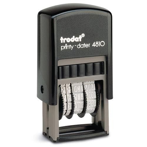 Trodat Printy 4810 Self Inking Budget Mini Date Stamp Black Ink - 70169 - Image 1