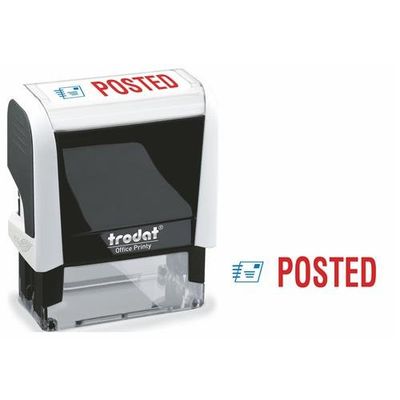 Trodat Office Printy 4912 Self Inking Word Stamp Posted 46X18mm Blue/Red Ink - 77303