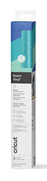 Cricut Smart Vinyl Shimmer Matless Permanent Vinyl Seaglass Sampler - 13 in x 12 in (3 ct) - Thumbnail 2