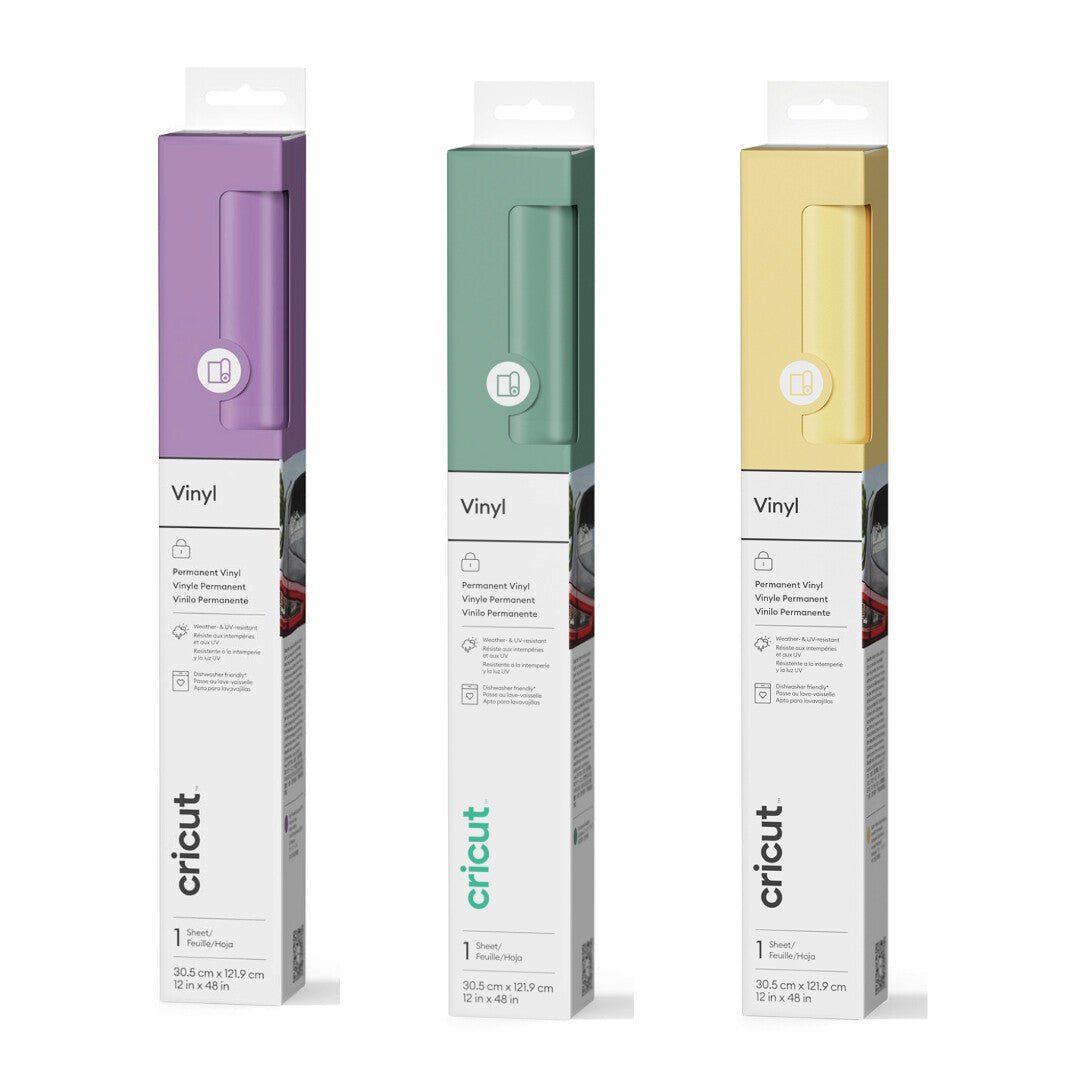 Cricut Permanent Vinyl (12 in x 48 in) Butter Yellow, Eucalyptus, Lilac - Image 1