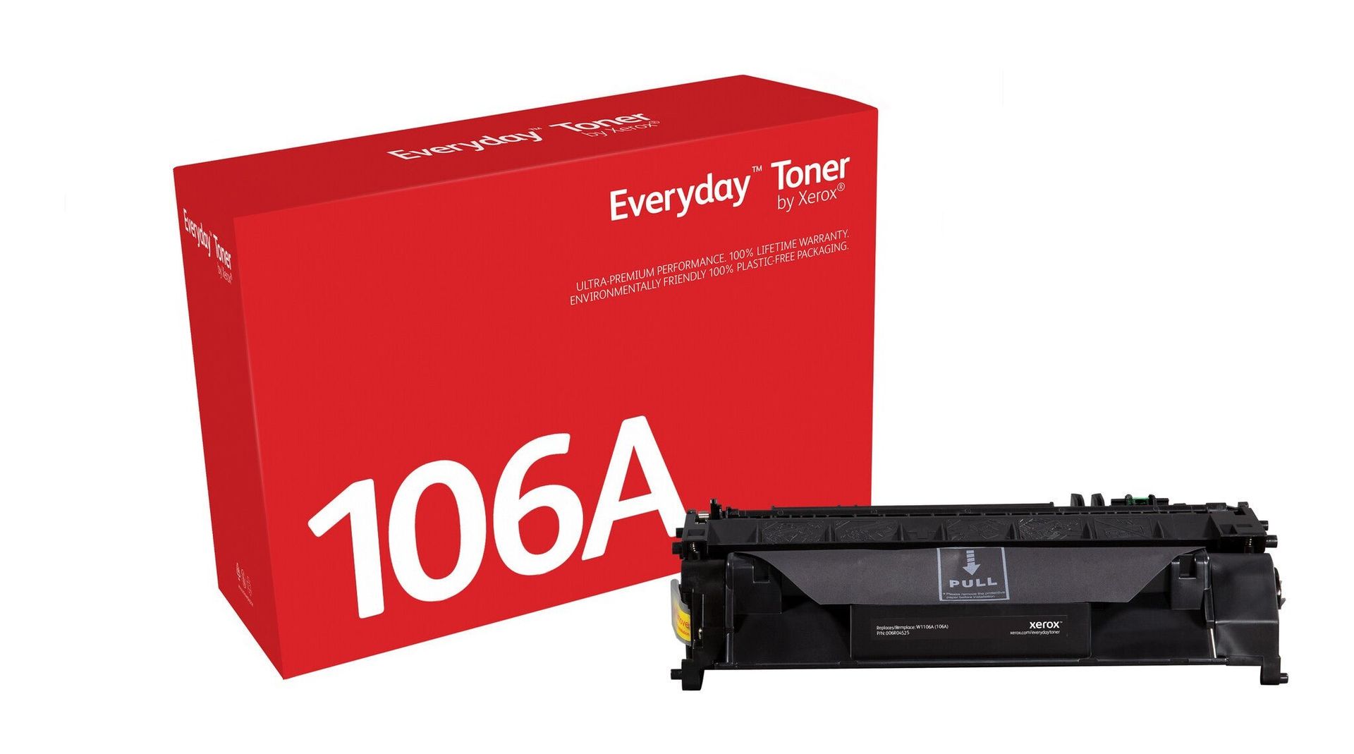 Everyday Black Toner by compatible with HP 106A (W1106A) Standard capacity. Black toner page yield: 1000 pages Printing colours: Black Quantity per pack: 1 pc(s) - Image 1