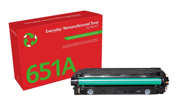 Everyday Black Remanufactured Toner by Xerox compatible with HP 651A 650A 307A (CE340A/CE270A/CE740A) Standard capacity