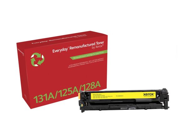 Everyday Yellow Remanufactured Toner by compatible with HP 131A (CF212A) Standard capacity. Colour toner page yield: 1800 pages Printing colours: Yellow Quantity per pack: 1 pc(s)