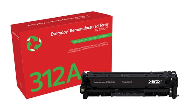 Everyday™ Black Remanufactured Toner by Xerox compatible with HP 312A (CF380A), Standard capacity