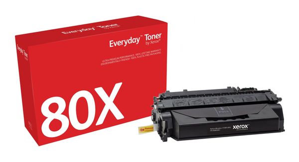 Everyday Black Toner by compatible with HP 80X (CF280X) High capacity. Black toner page yield: 6900 pages Printing colours: Black Quantity per pack: 1 pc(s)