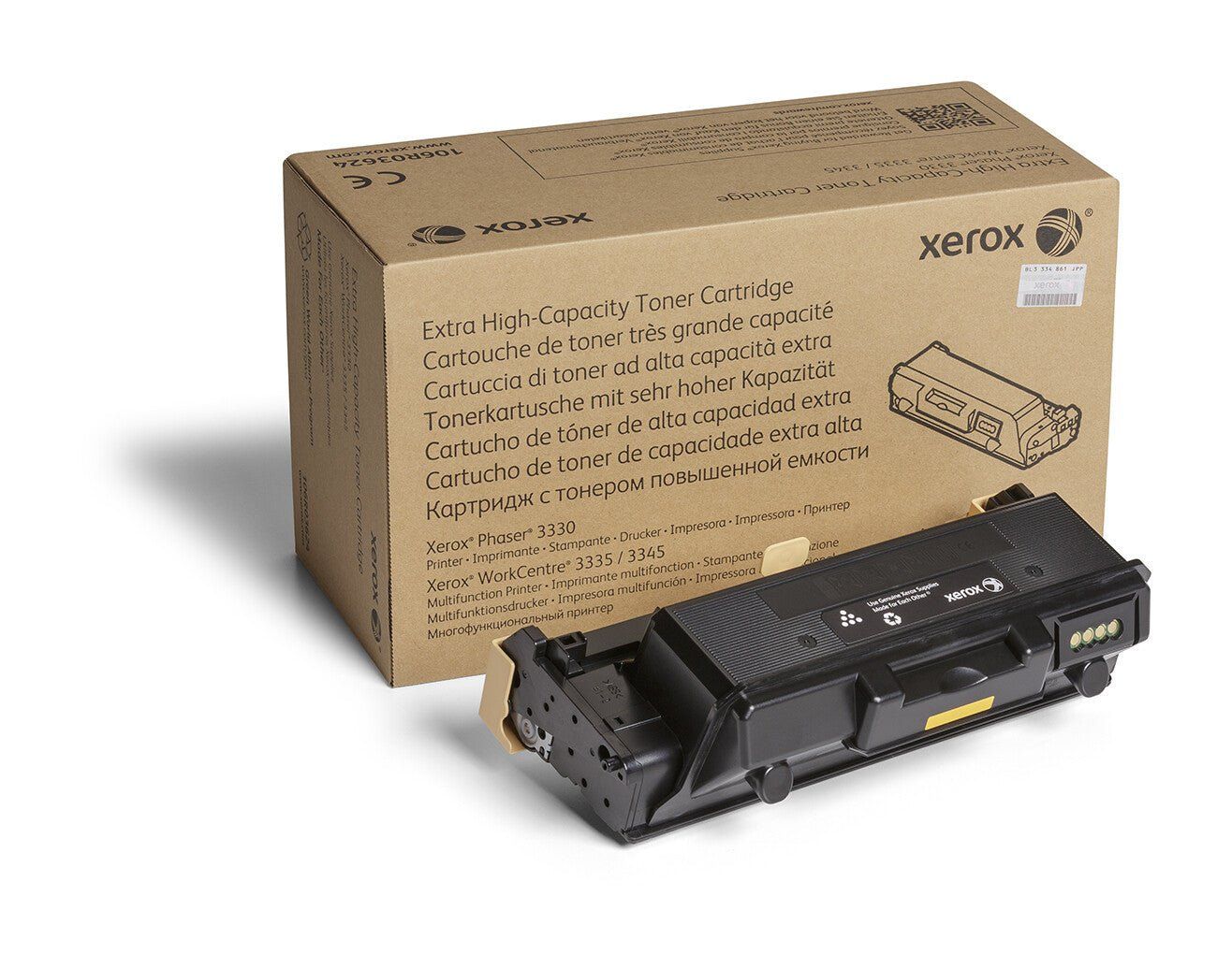 Xerox Genuine Phaser® 3330, WorkCentre® 3300 Series Black Extra High capacity Toner Cartridge (15000 Pages) - 106R03624 - Image 1