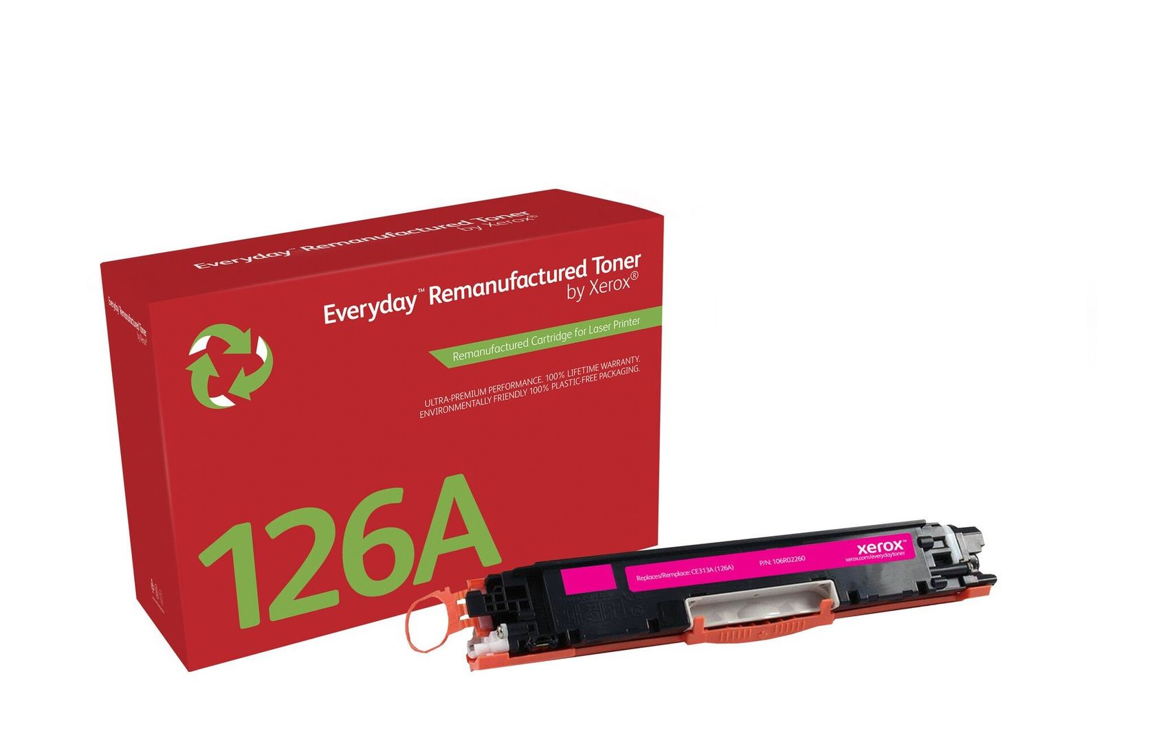 Everyday Magenta Remanufactured Toner by compatible with HP 126A (CE313A) Standard capacity. Colour toner page yield: 1000 pages Printing colours: Magenta Quantity per pack: 1 pc(s) - Image 1