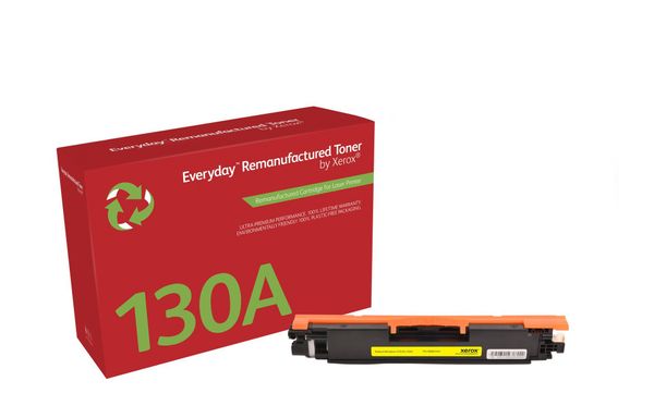 Everyday Yellow Remanufactured Toner by compatible with HP 130A (CF352A) Standard capacity. Colour toner page yield: 1000 pages Printing colours: Yellow Quantity per pack: 1 pc(s)