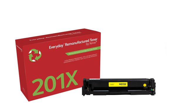 Everyday Yellow Remanufactured Toner by Xerox compatible with HP 201X (CF402X) High capacity