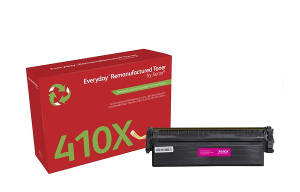 Everyday Magenta Remanufactured Toner by compatible with HP 410X (CF413X) High capacity. Colour toner page yield: 5000 pages Black toner page yield: 5000 pages Printing colours: Magenta Quantity per pack: 1 pc(s)