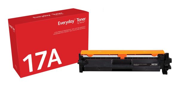 Everyday Black Toner by compatible with HP 17A (CF217A) Standard capacity. Black toner page yield: 1600 pages Printing colours: Black Quantity per pack: 1 pc(s)