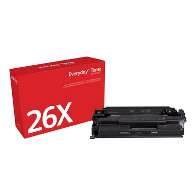 Everyday Black Toner by compatible with HP 26X (CF226X) High capacity. Black toner page yield: 9000 pages Printing colours: Black Quantity per pack: 1 pc(s)
