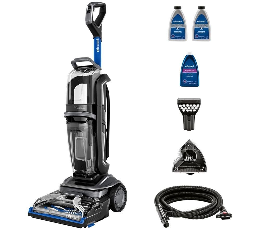 BISSELL Revolution HydroSteam 3670E Upright Carpet Cleaner - Black, Titanium & Colbalt Blue, Silver/Grey,Black,Blue - Image 1