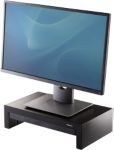 Fellowes Computer Monitor Stand with 3 Height Adjustments - Designer Suites Monitor Riser with Storage Tray - Ergonomic Adjustable Monitor Stand for Computers - Max Weight 18KG/Max Size 21" - Black/Pearl - Image 1