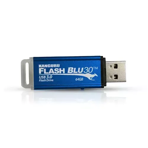 iStorage Kanguru FlashBlu30 SuperSpeed USB3.0 64GB |Secure Flash Drive| Physical Write Protect Switch | Windows Ready Boost compatible - Image 1