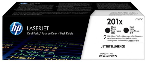 HP 201X 2-pack High Yield Black Original LaserJet Toner Cartridges