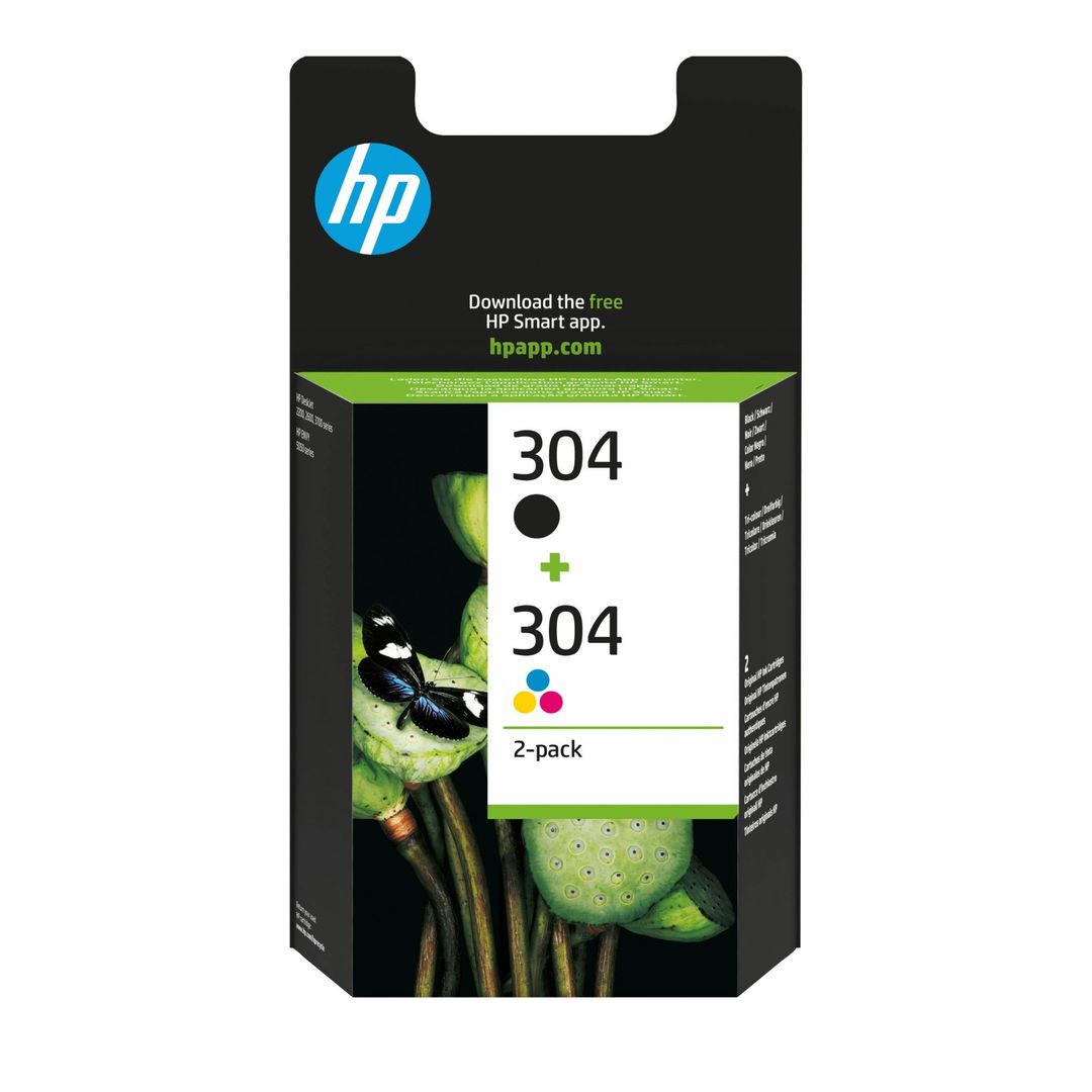 HP 304 2-pack Black/Tri-color Original Ink Cartridges - Image 1