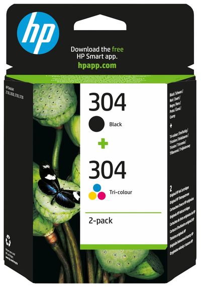 HP 304 2-pack Black/Tri-color Original Ink Cartridges