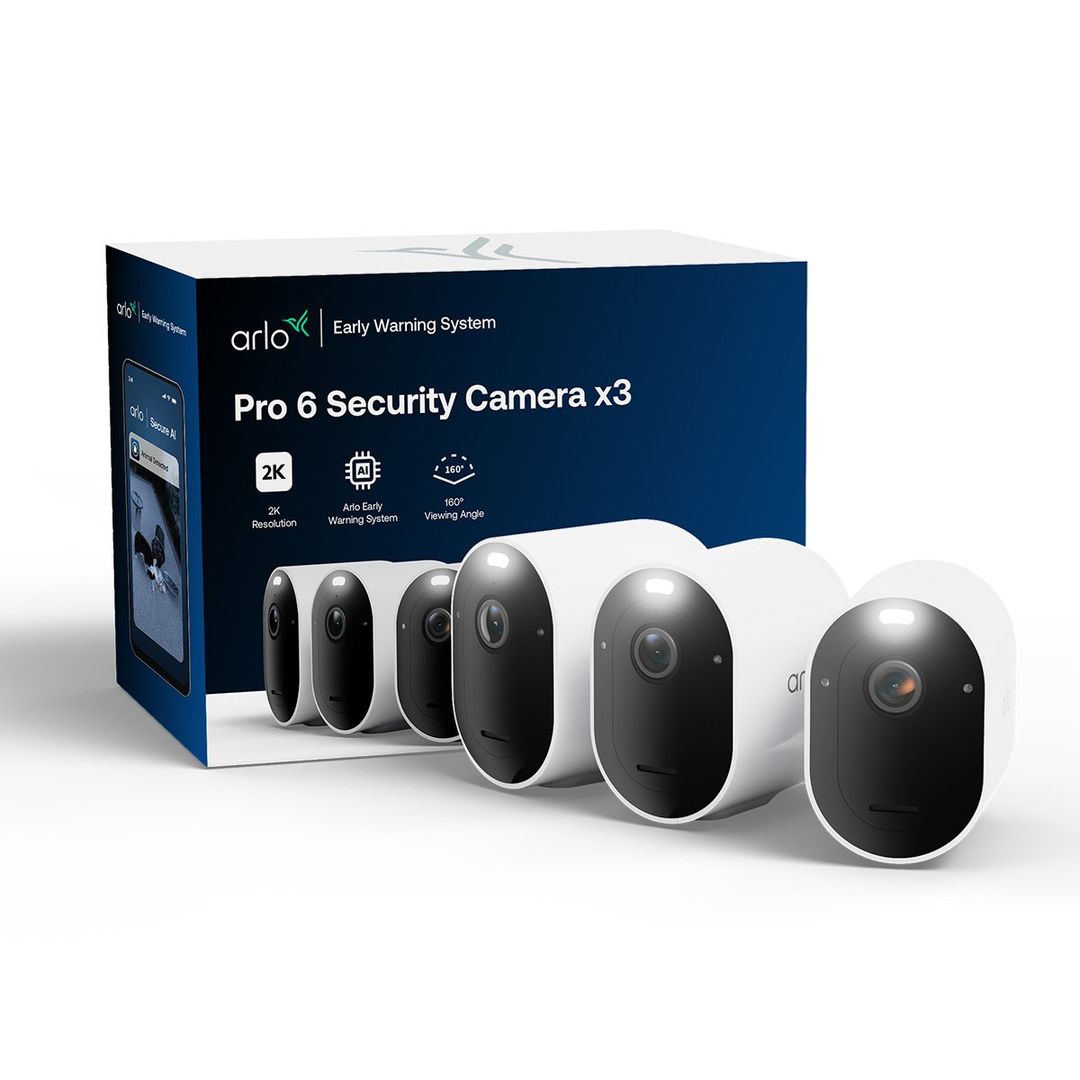 Arlo Pro 6 2K+ Security Camera, 3-cam - Image 1