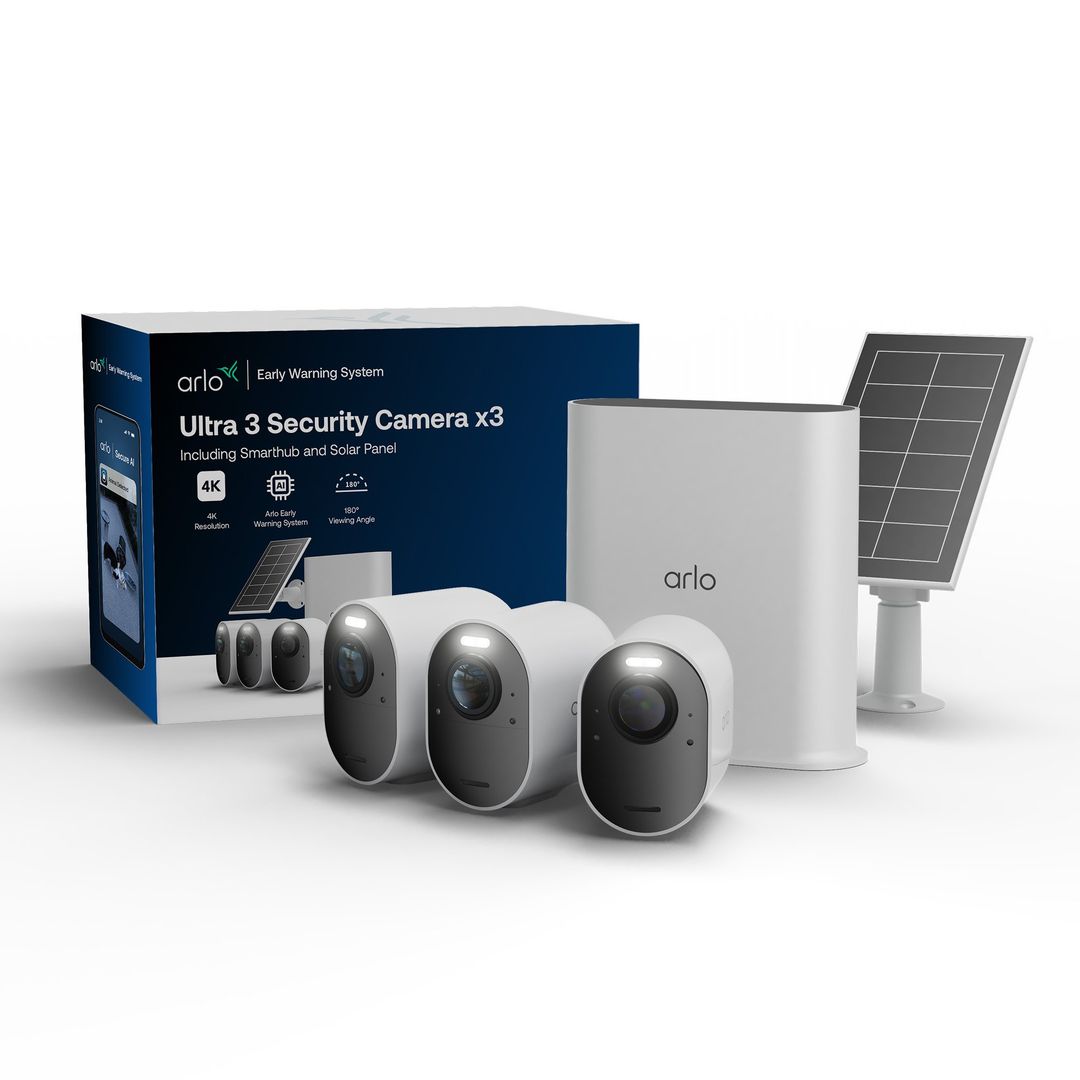 Arlo Ultra 3 4K Security Camera, 3-cam kit with Solar Panel - Image 1