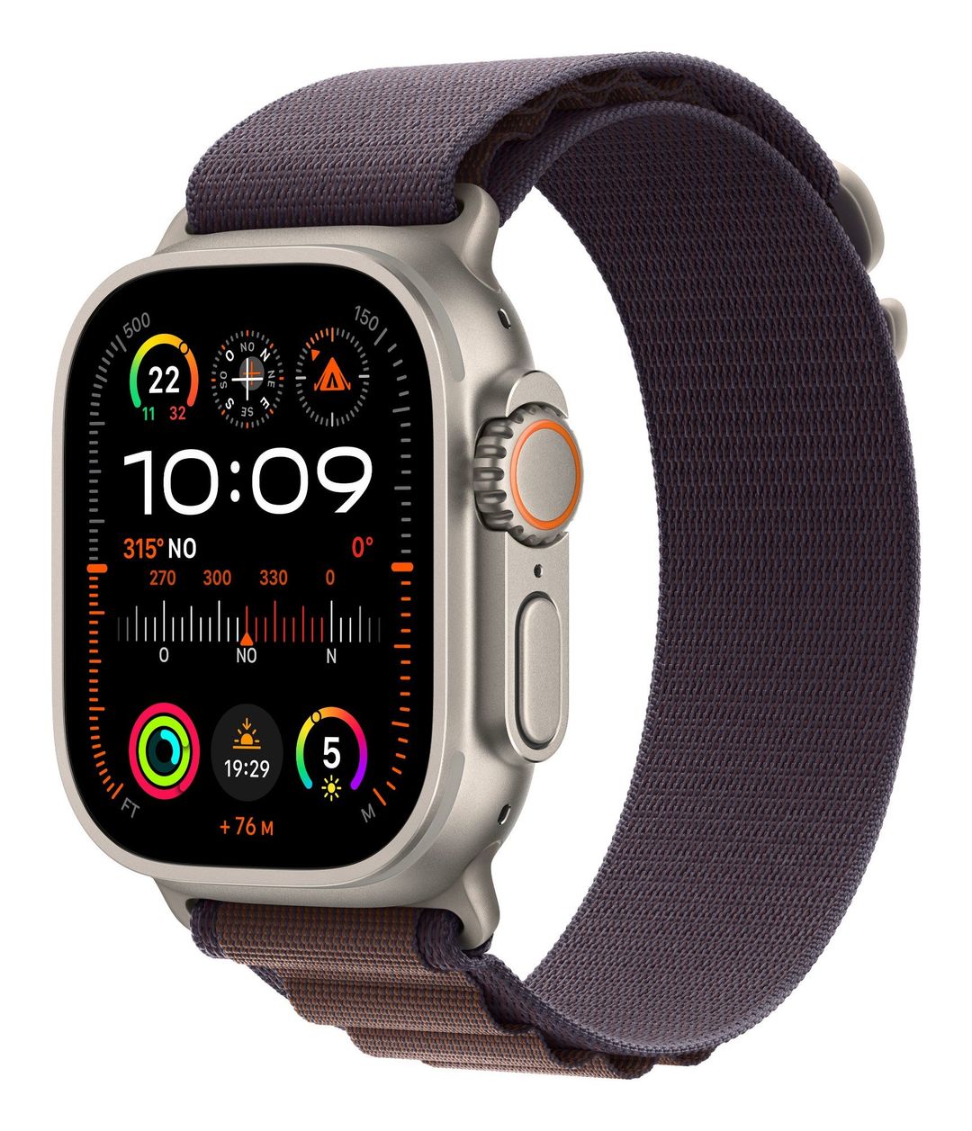 Apple Watch Ultra 2 GPS + Cellular, 49mm Titanium Case w/ Indigo Alpine Loop - Large - Image 1