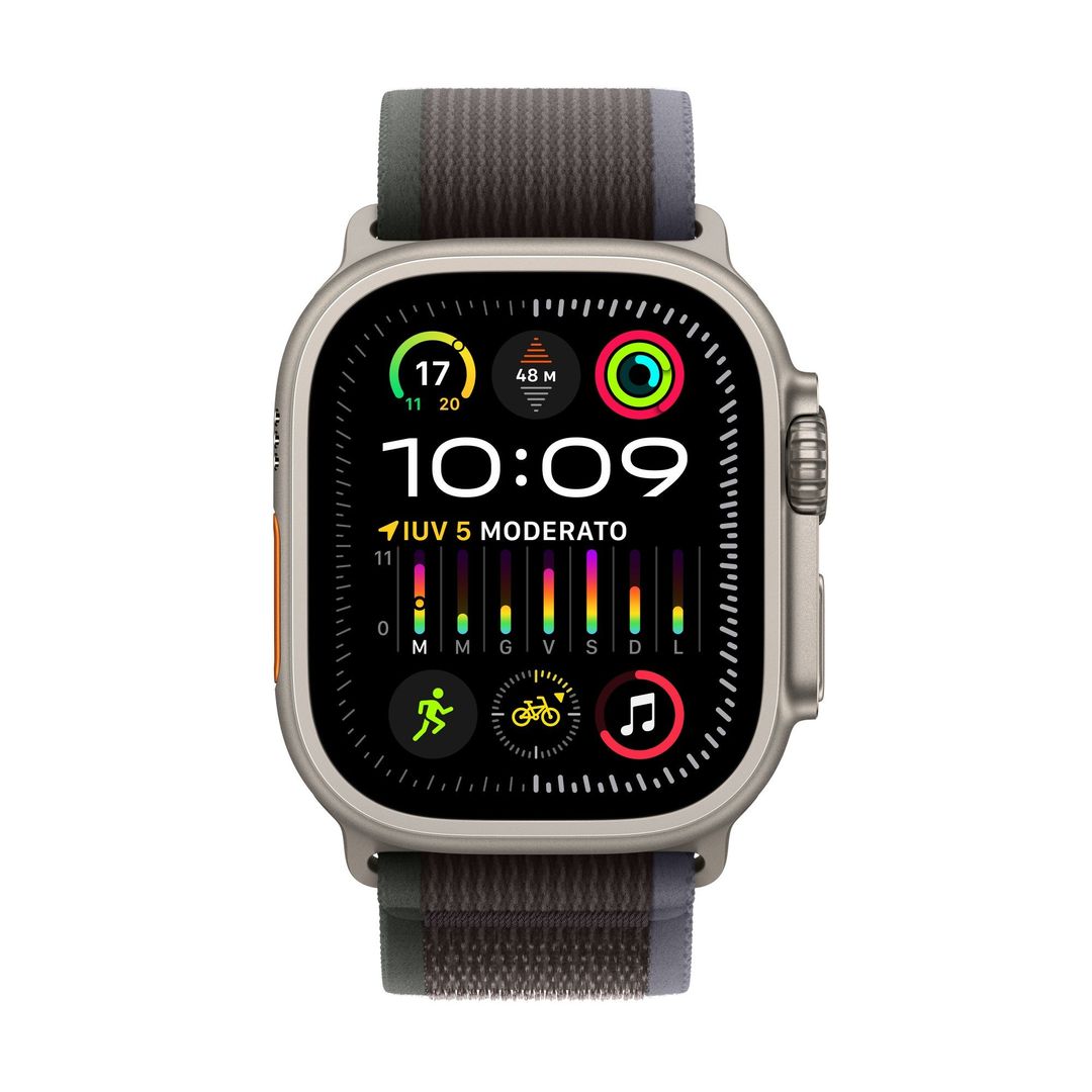 Apple Watch Ultra 2 GPS + Cellular, 49mm Titanium Case w/ Blue/Black Trail Loop - M/L - Image 1