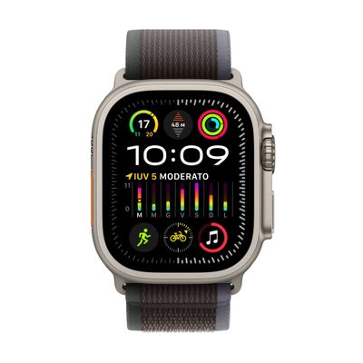 Apple Watch Ultra 2 GPS + Cellular, 49mm Titanium Case w/ Blue/Black Trail Loop - M/L